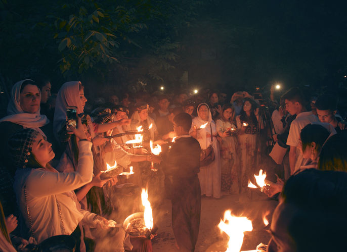 Ezidis（雅茲迪人）於 2018 年 4 月在拉利希慶祝新年